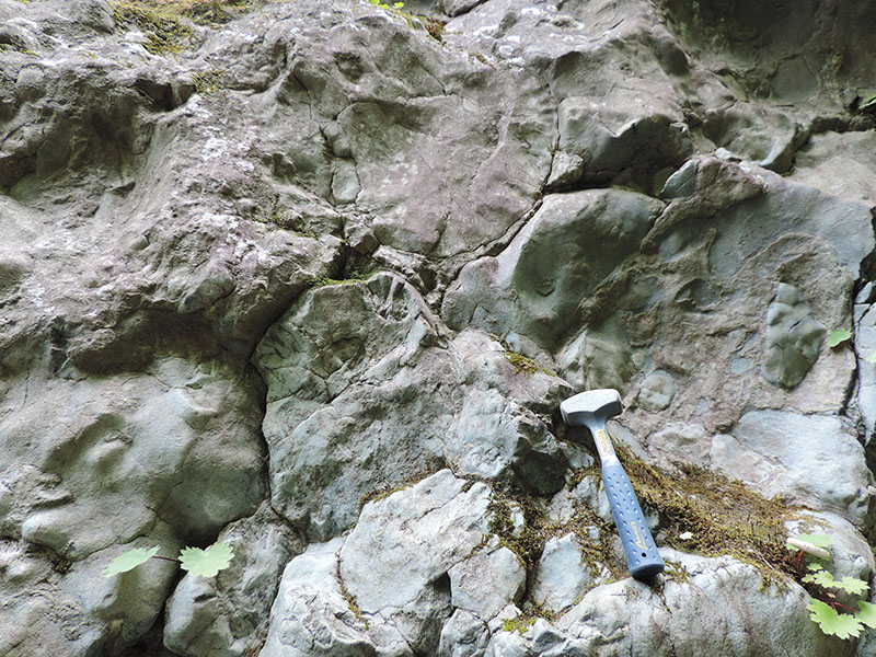 枕状溶岩の露頭